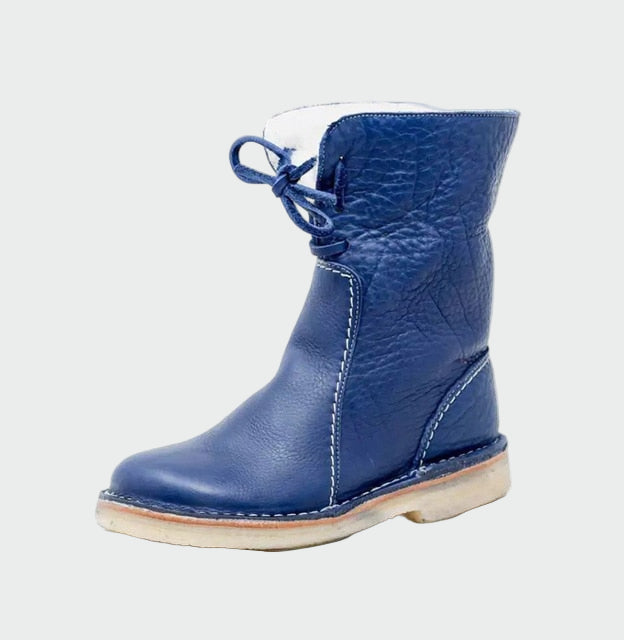 Bottes pour hommes en cuir imperméable avec doublure en laine